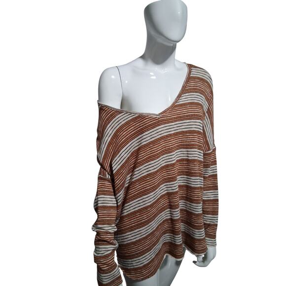 Sadie & Sage Oversized Women's size Medium Striped Knit Grungecore Academia Top - Picture 5 of 13